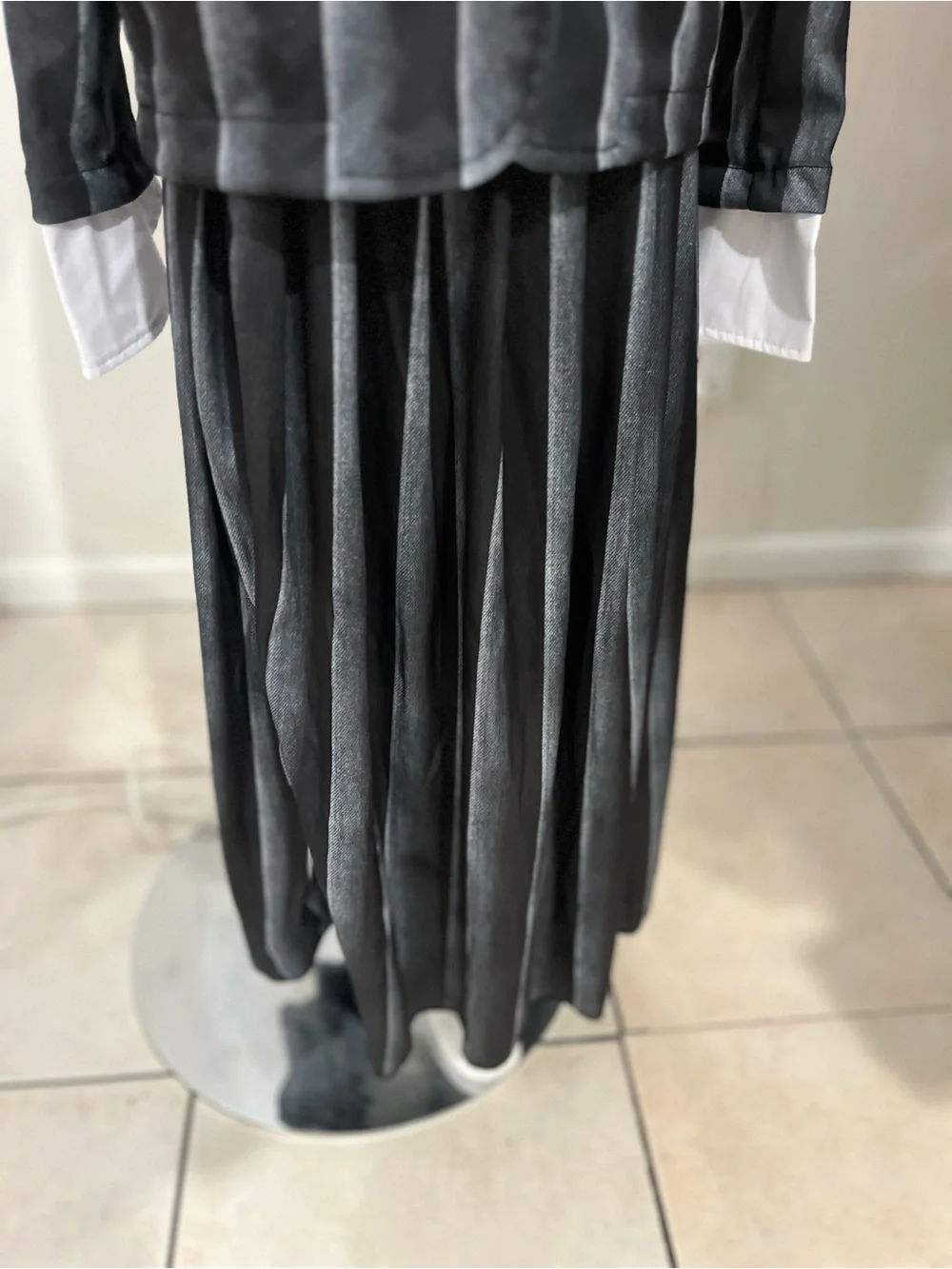 Unbranded Kids Black & Gray Striped School Costume Jacket and Skirt